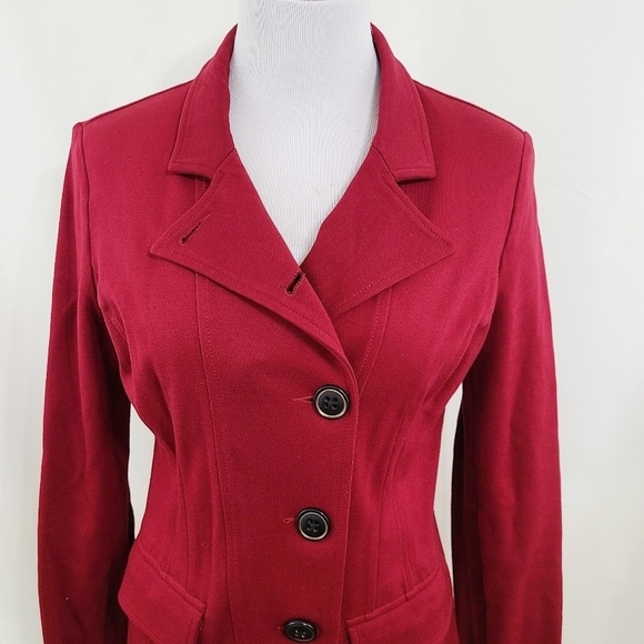 Cabi 3175 Outing Blazer dark red ponte jacket Women's size 4 - Picture 4 of 7